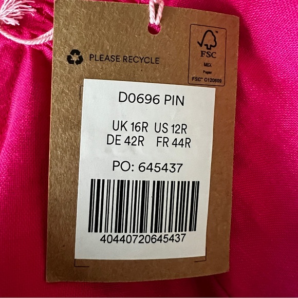 BODEN Linen Pink Mini Dress Smocking Puffy Statement Sleeves 12 NWT - Picture 8 of 15